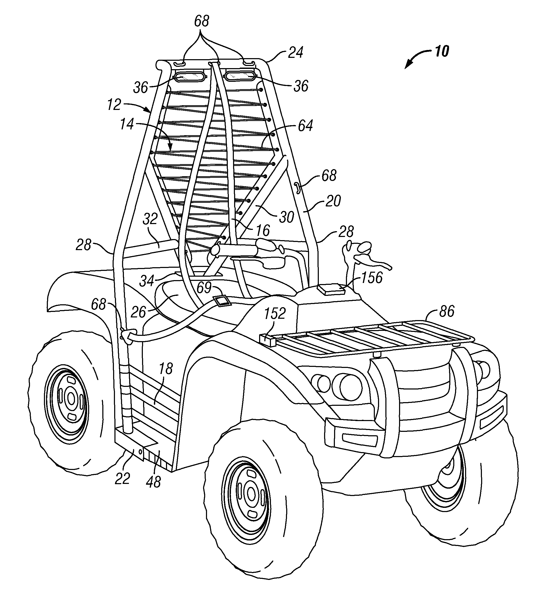 ATV roll bar system