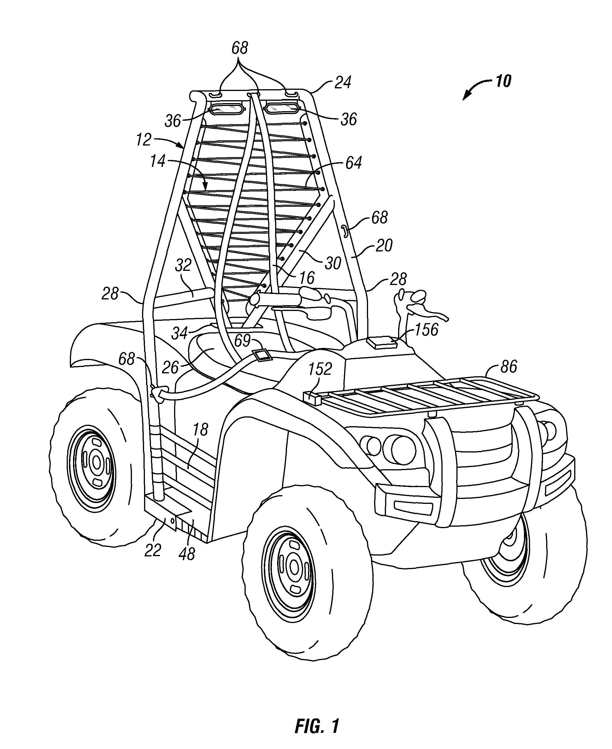 ATV roll bar system