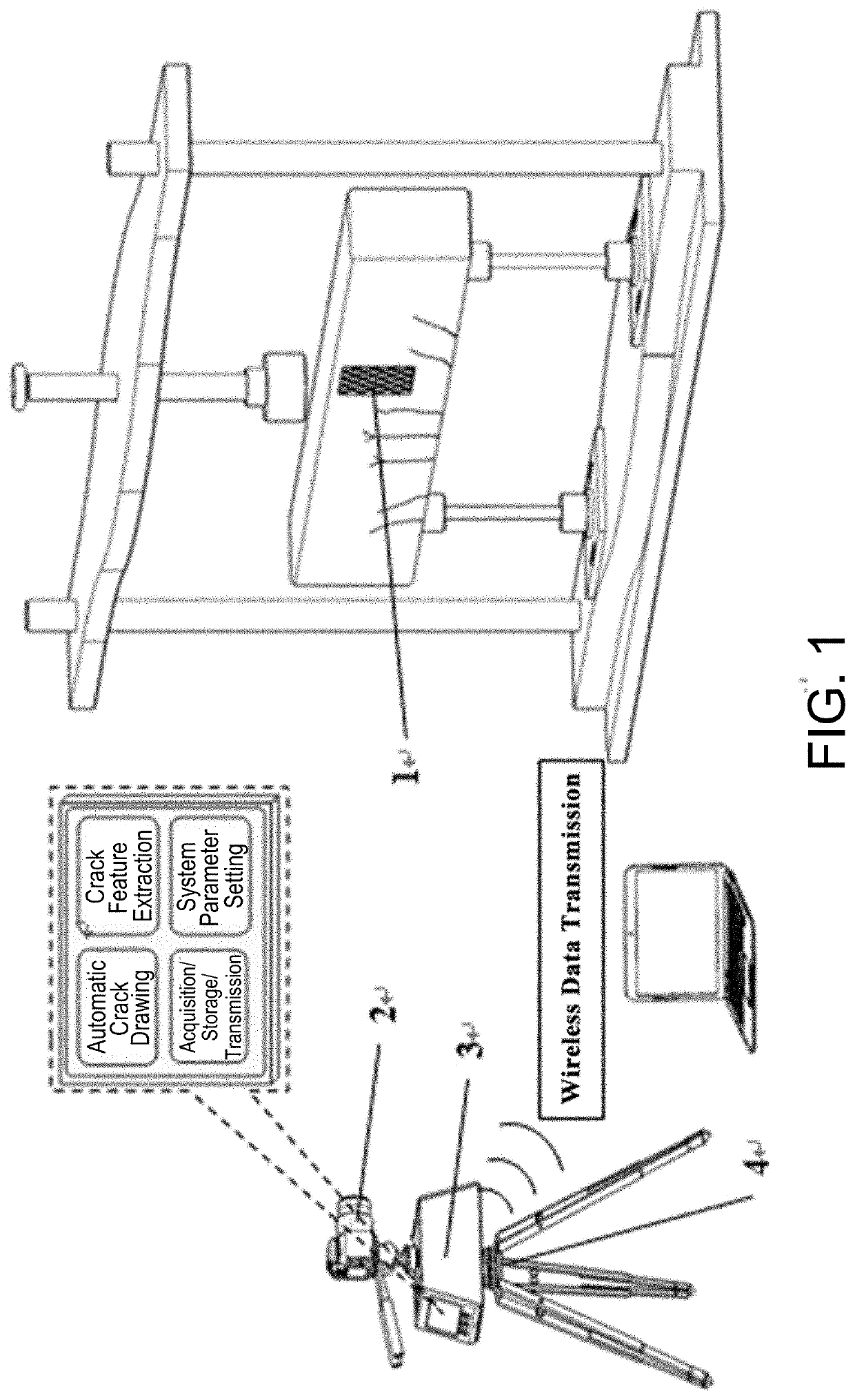 Method and device for automatically drawing structural cracks and precisely measuring widths thereof