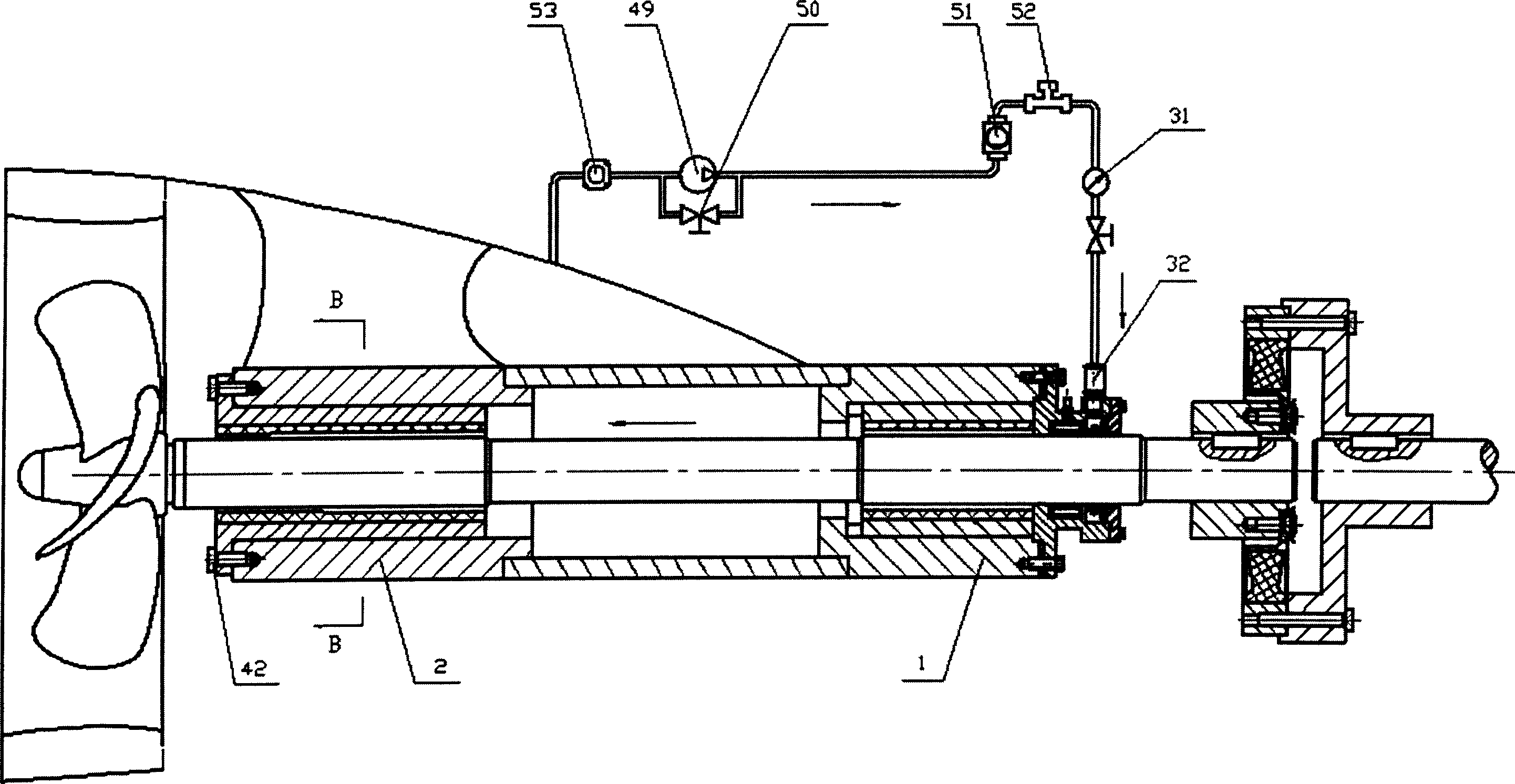 High performance water lubricating mechanical driving system