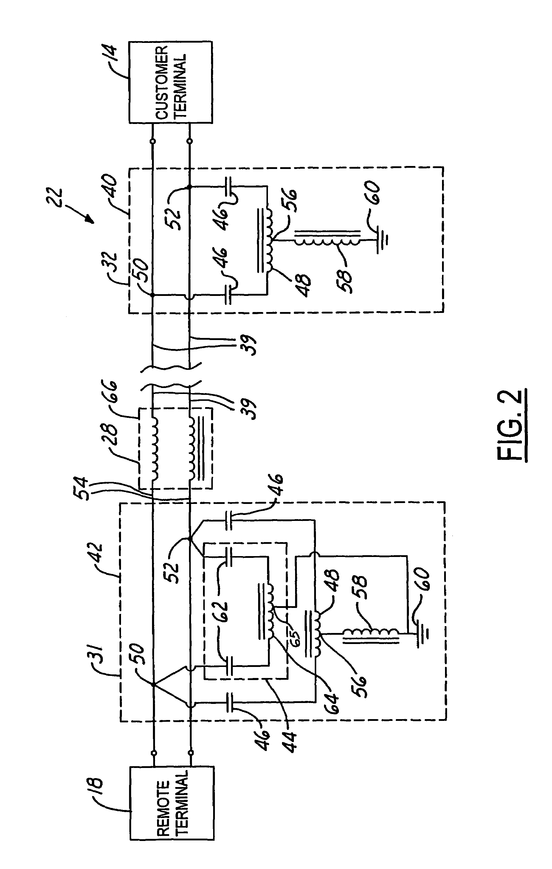 Digital subscriber line induction neutralizing transformer network