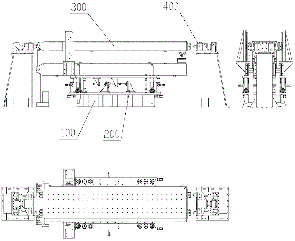 Large six-component measurement and angle-variable support device