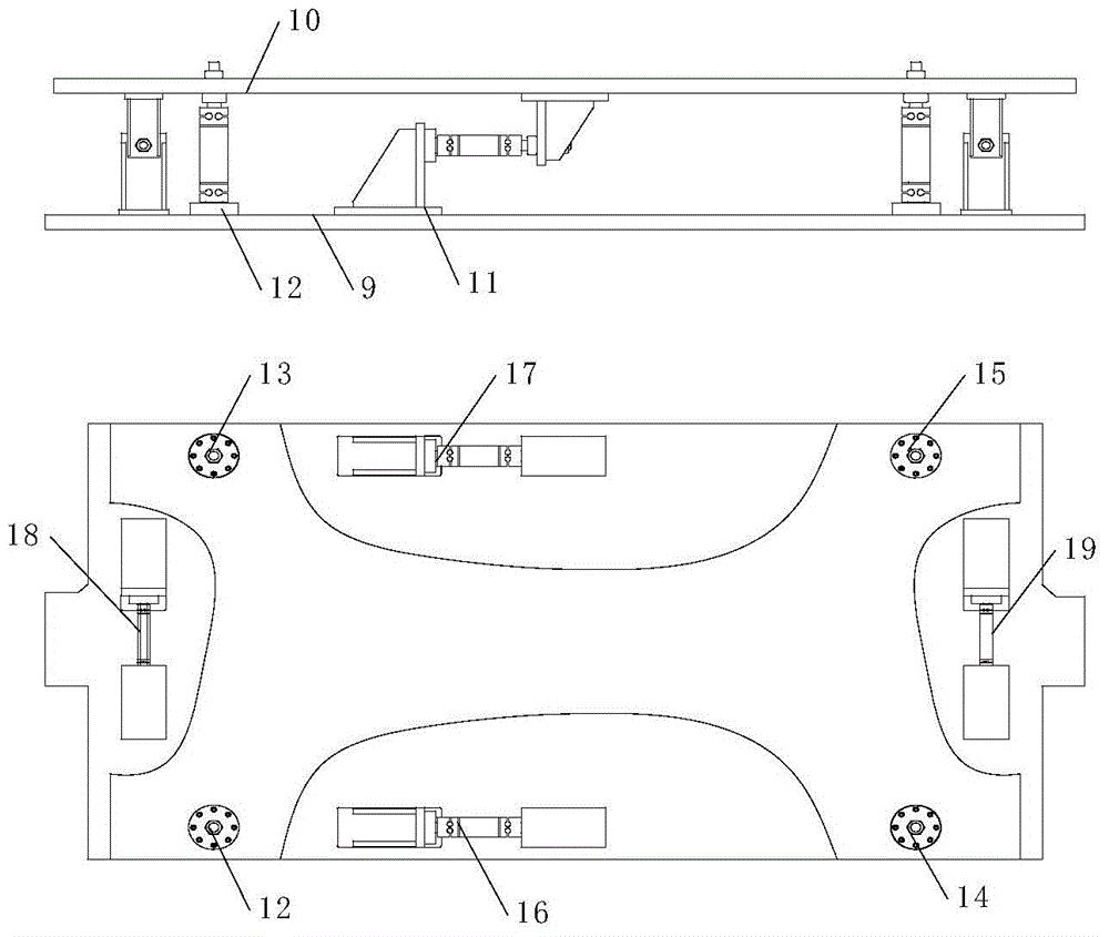 Large six-component measurement and angle-variable support device