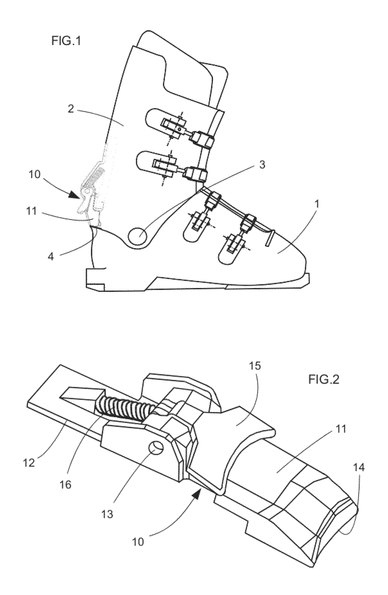 Sports boot with a collar articulated for a walking position