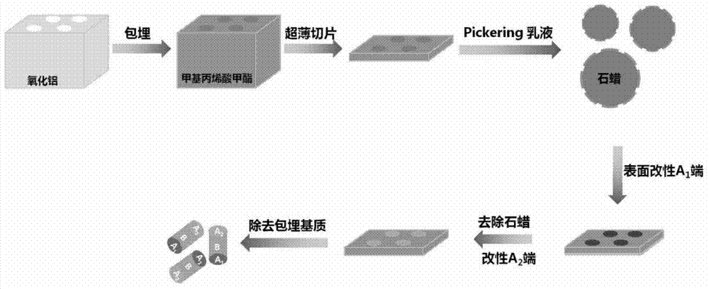 Rod-shaped material with surface having multiple properties and manufacturing method and application of Pickering emulsion thereof