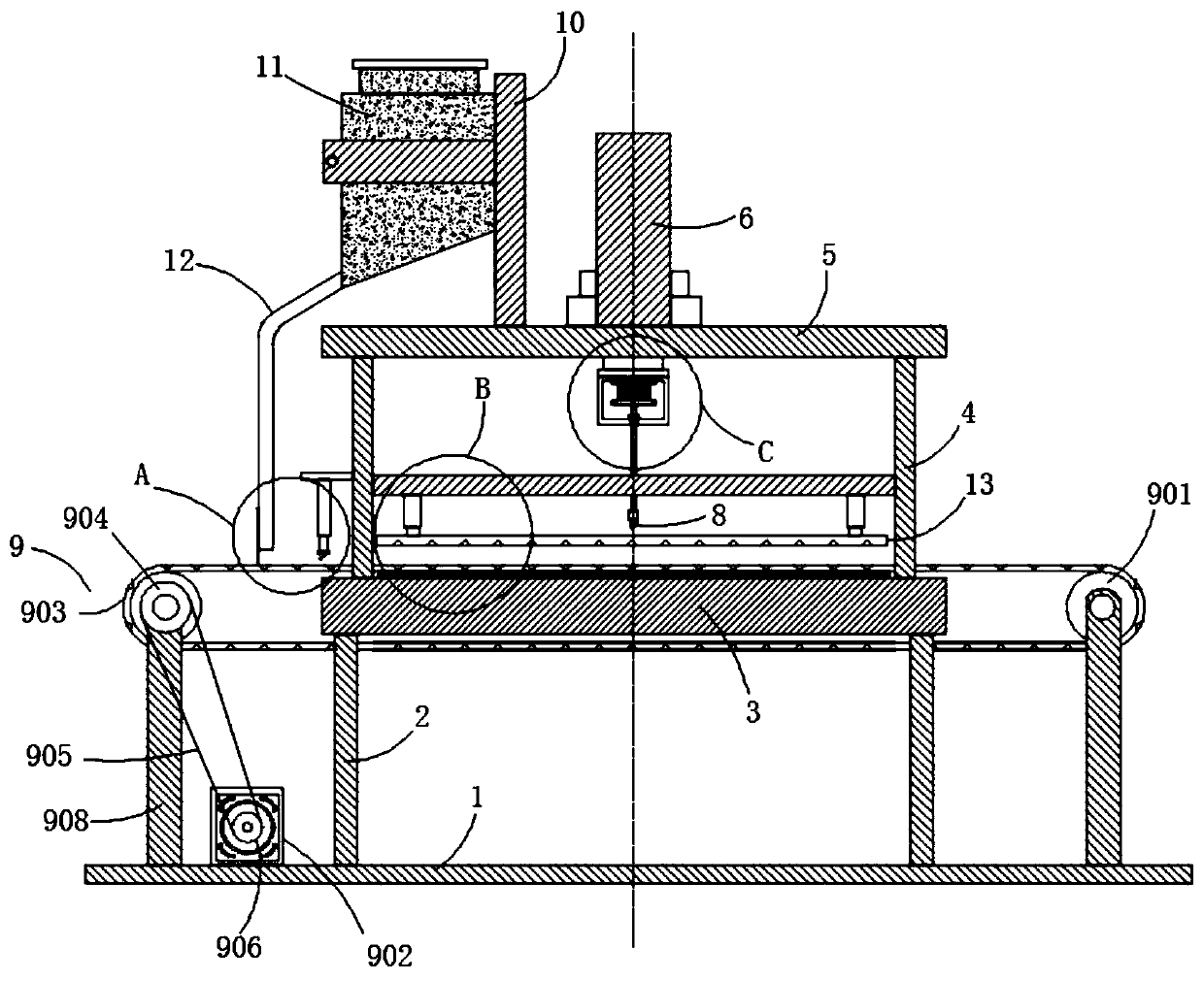 Key groove machining device for batch production