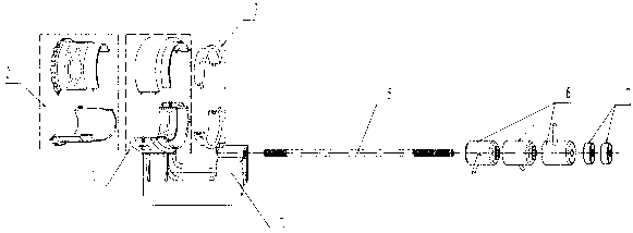 Device for detaching suspension arm type component in narrow space