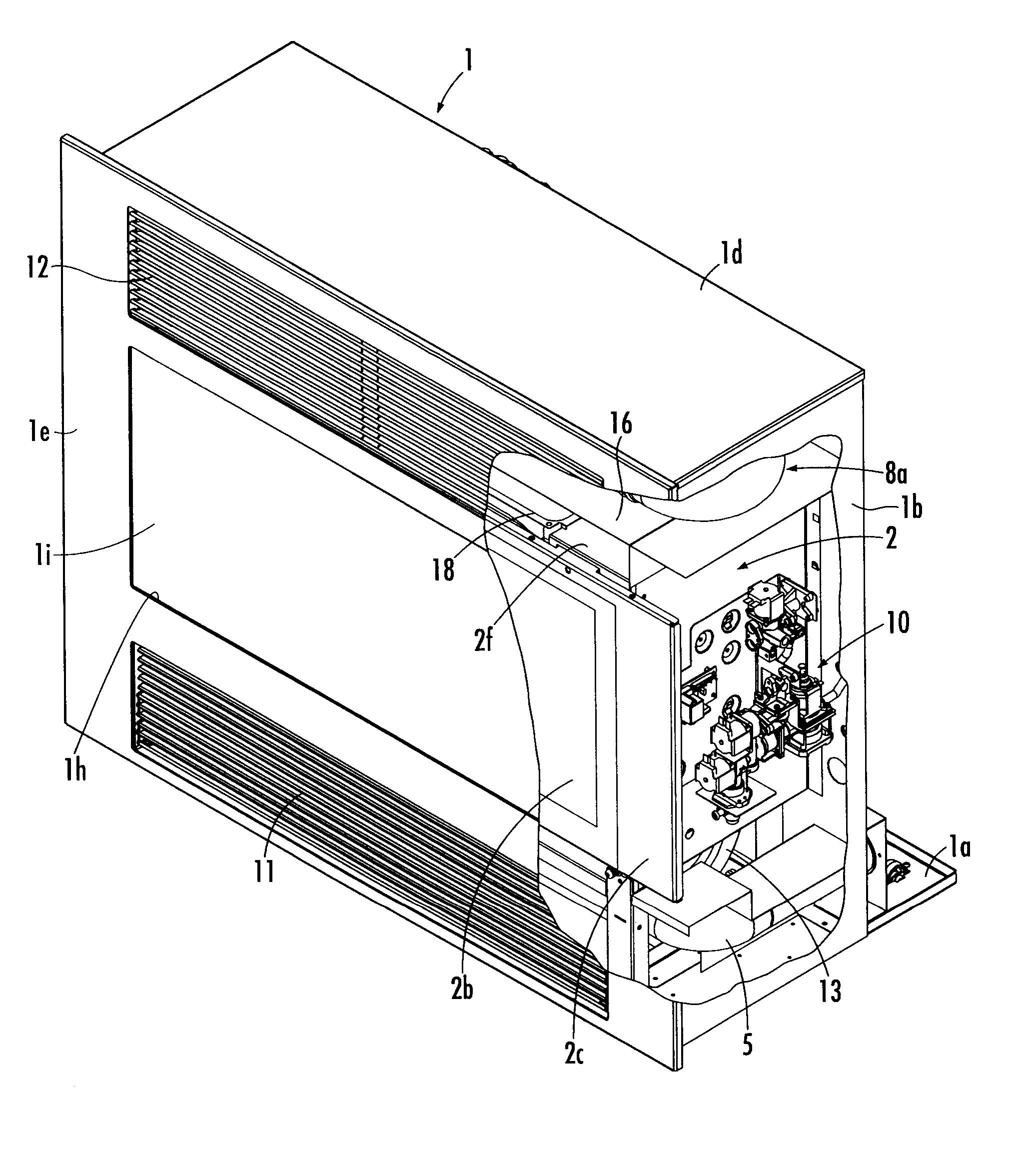 Forced draft direct vent type room heater