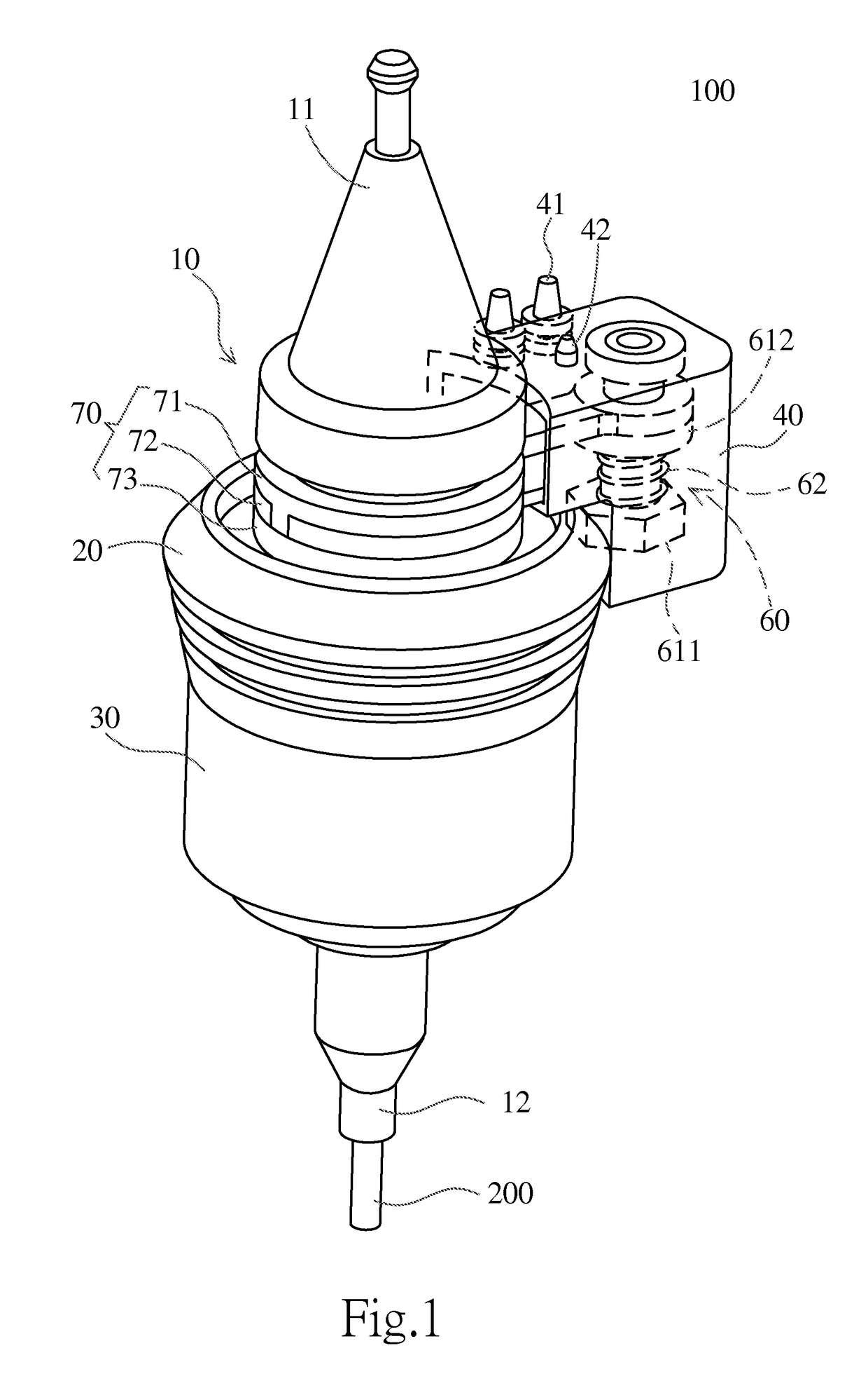 Electricity supply tool holder for machining center