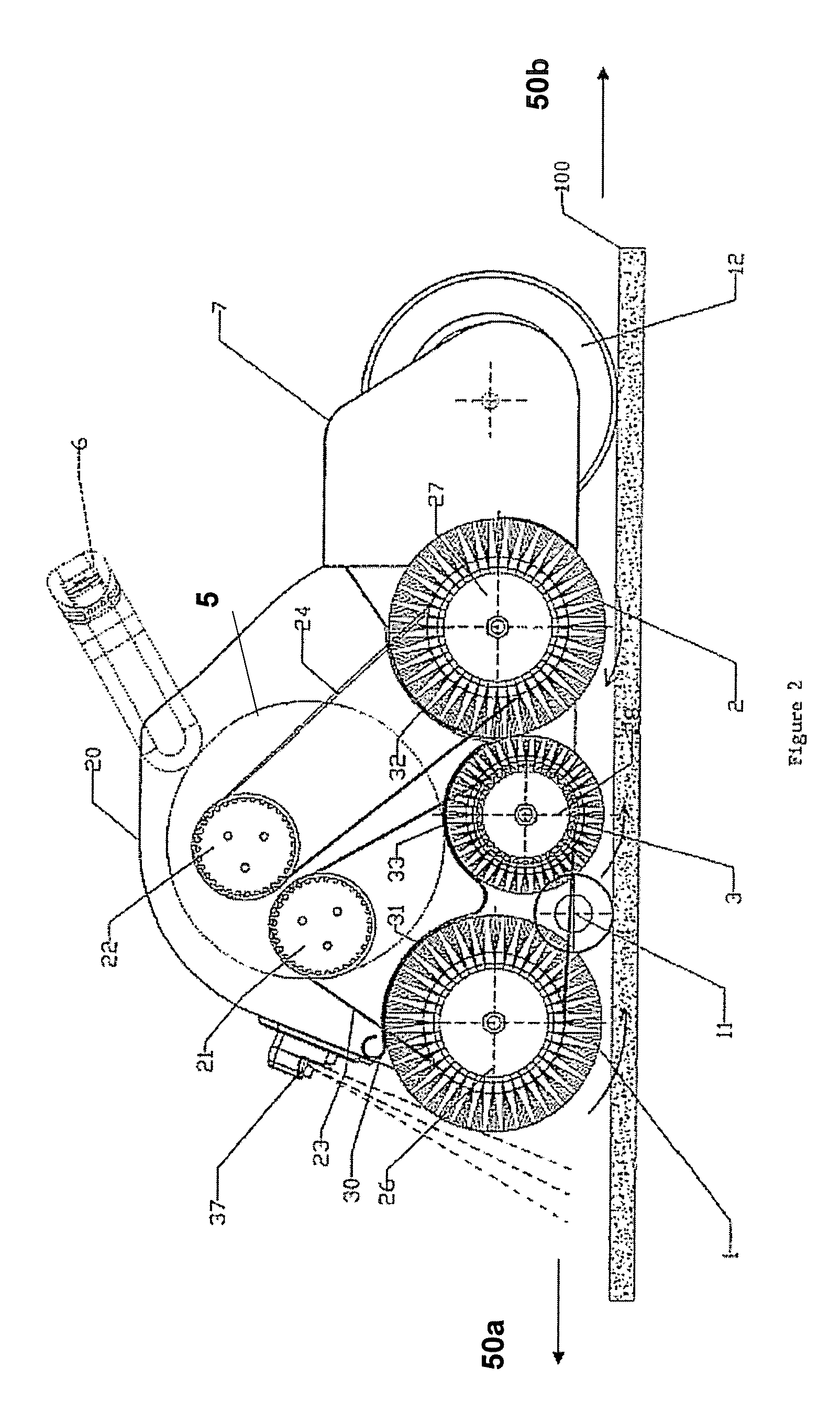 Transport cleaning device