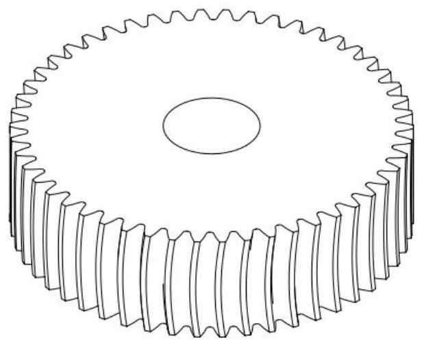 Machining device and method for variable hyperbolic arc tooth trace cylindrical gear