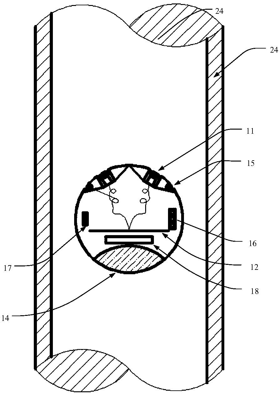 Furnace kiln cooling wall image information collection unit and device and cooling wall detection method