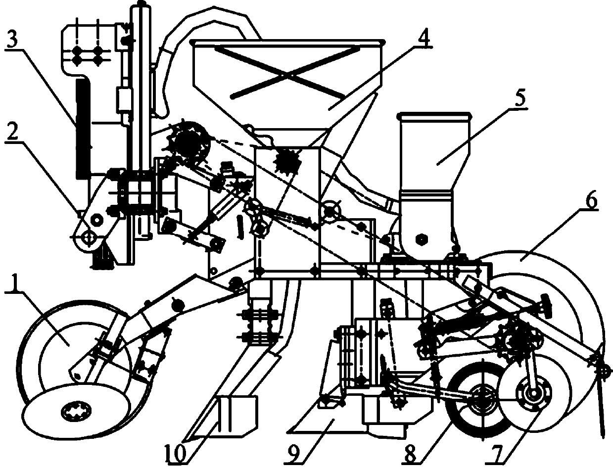 Concave disc-type corn ridge planting no-tillage planter