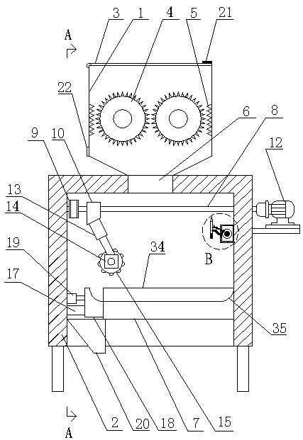 Mushroom smashing and grinding device