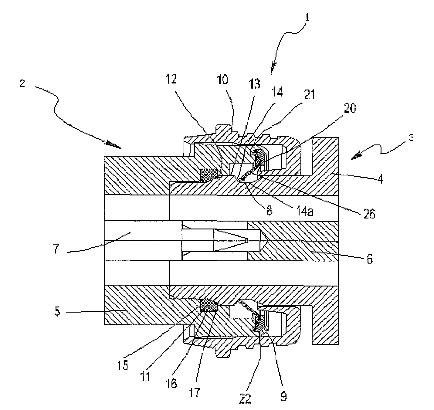 Electrical connector with self-locking by snap-fastening