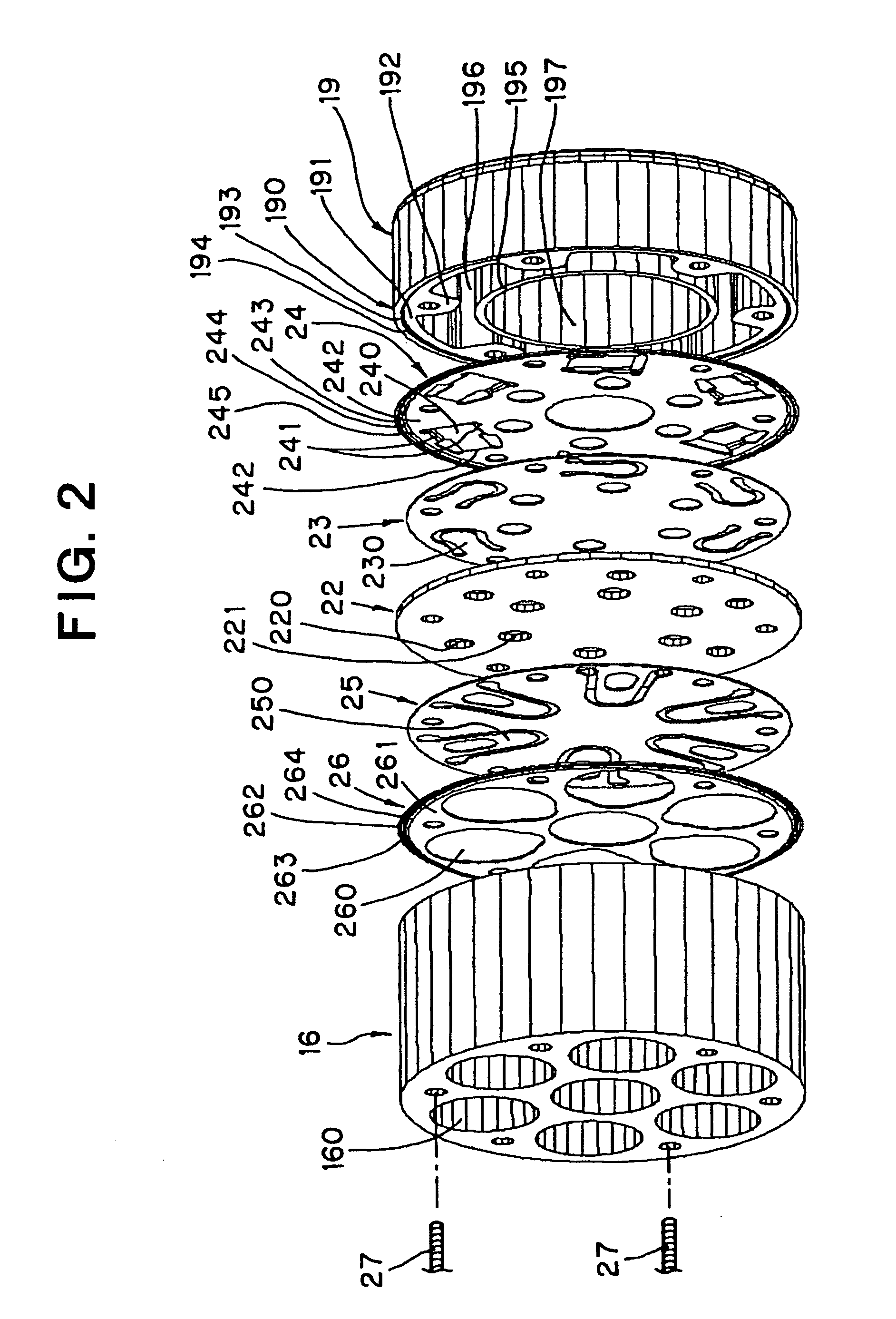 Inclined plate-type compressors and air conditioning systems including such compressors