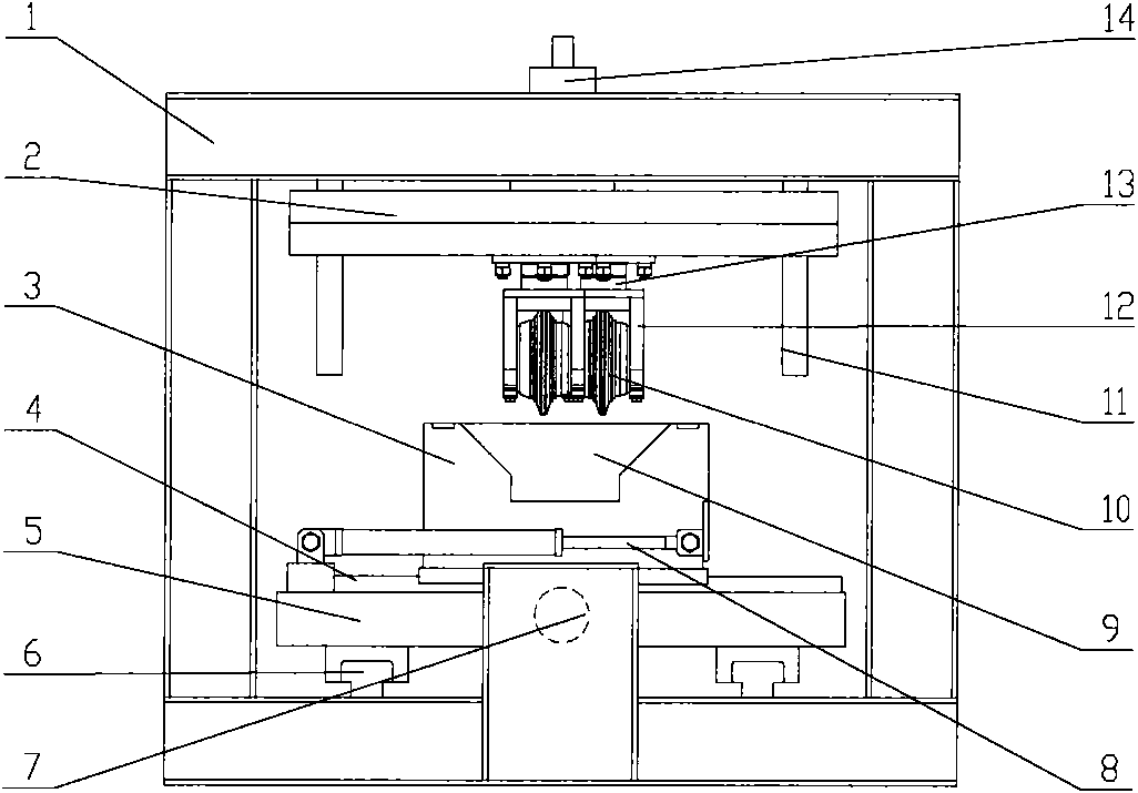 Synchronous detection test device for multi-item parameters of linear TBM hobs