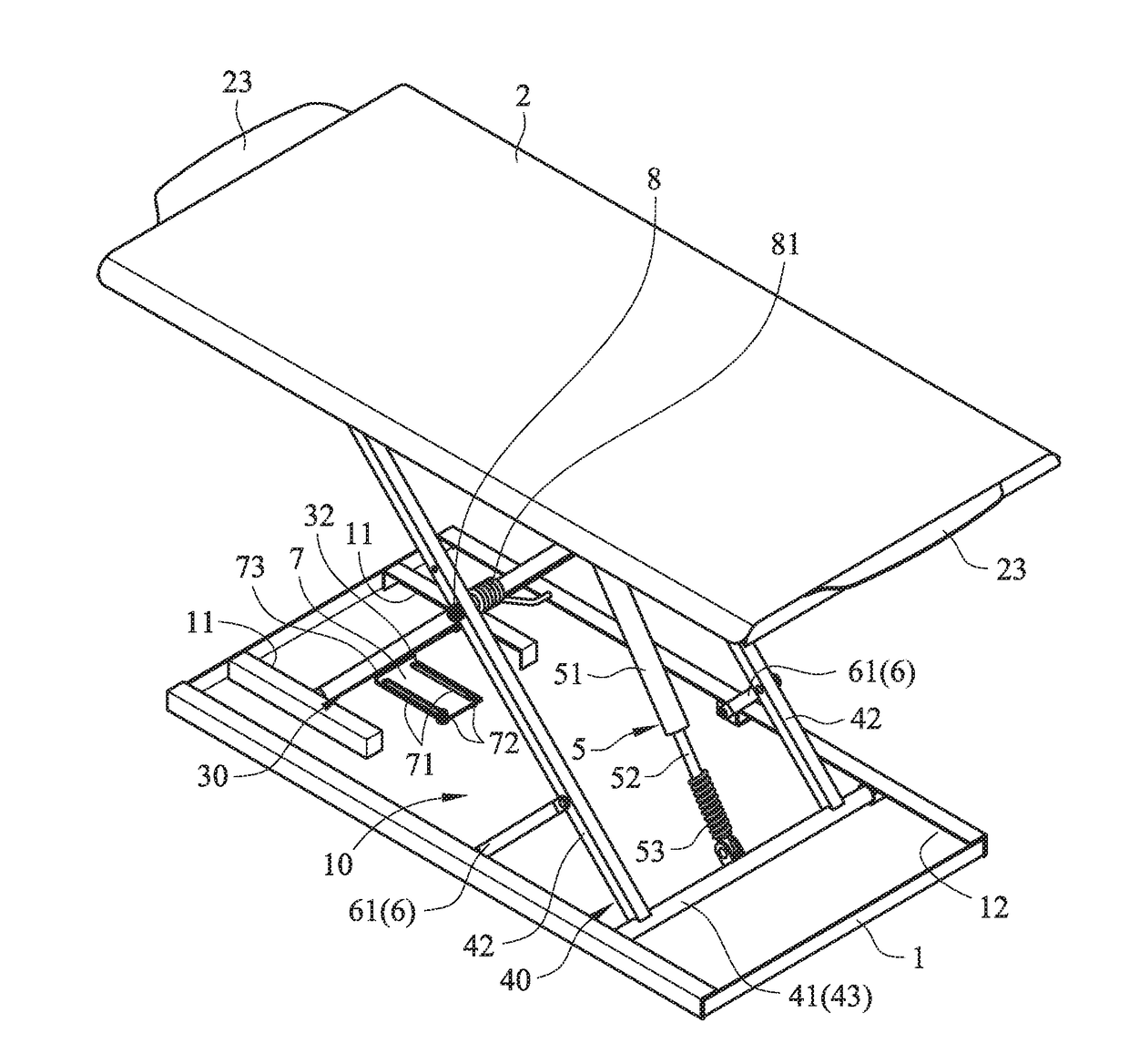 Ultra-thin lifting table