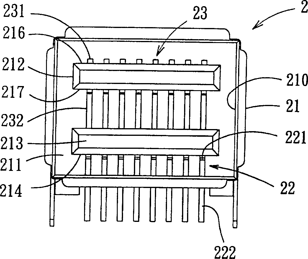 Stacked computer series bus interface connector