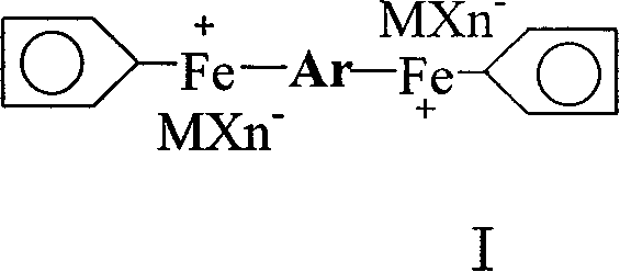 Preparation of cation light initiator ferrocene arene salt and application thereof