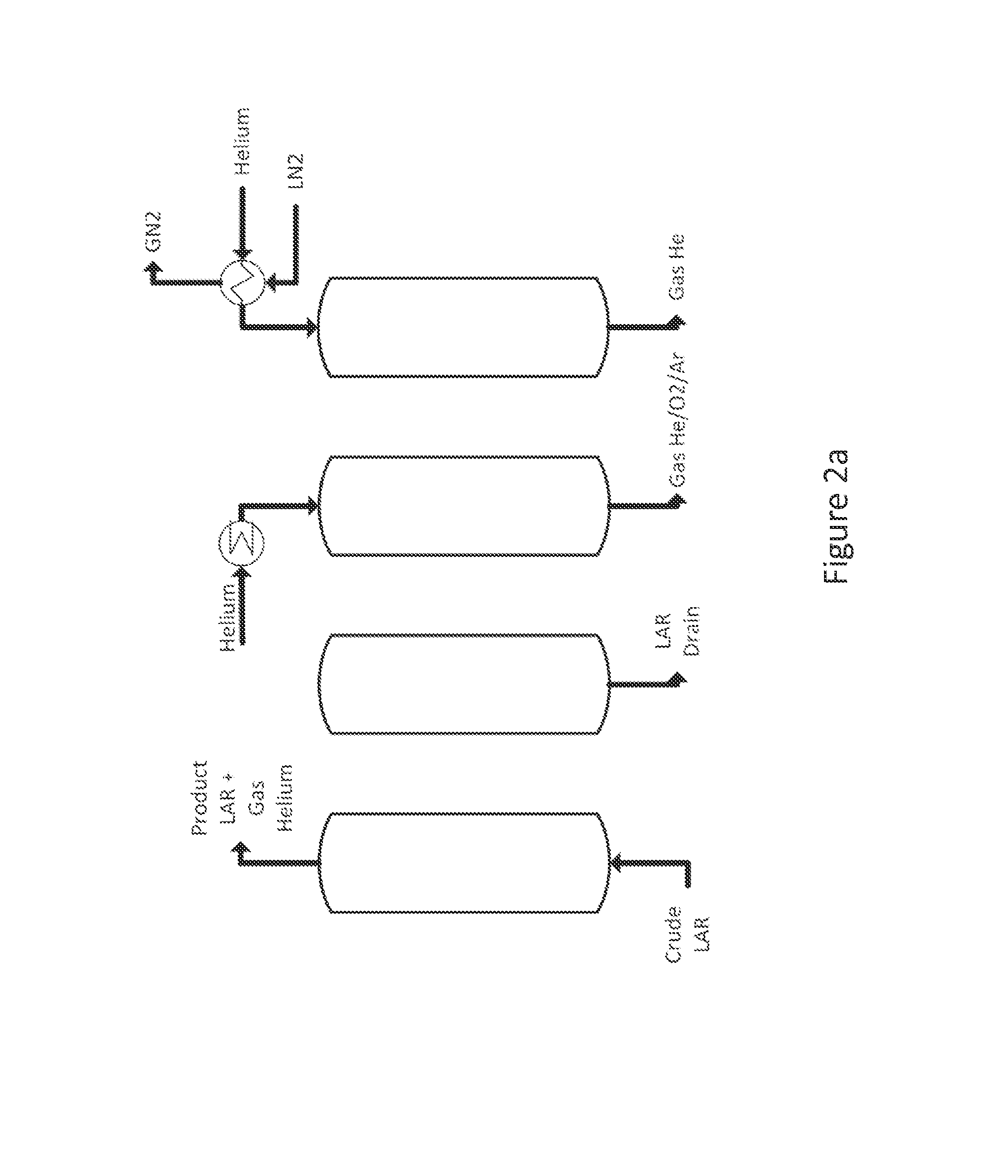 Helium enhanced heat transfer in adsorptive liquid argon purification process