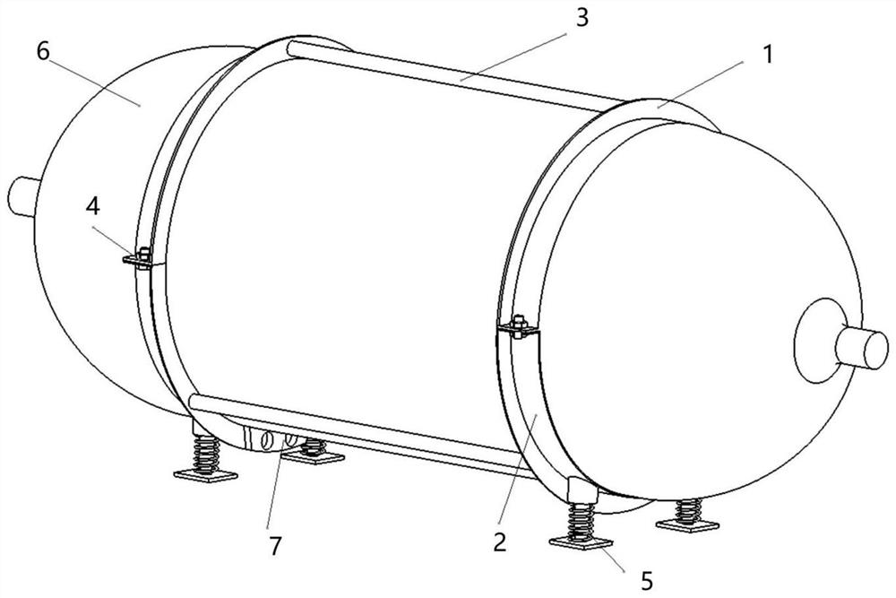 Hydrogen storage tank mounting bracket structure for hydrogen energy aircraft