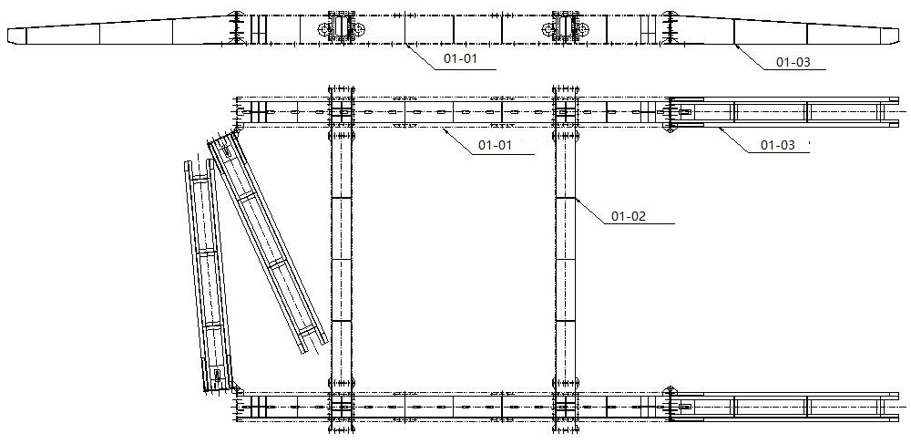 Variable-breadth movable support and construction method thereof