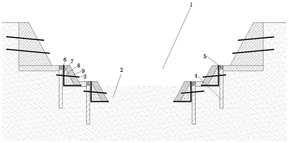 Fully-weathered sandstone high slope excavation construction method