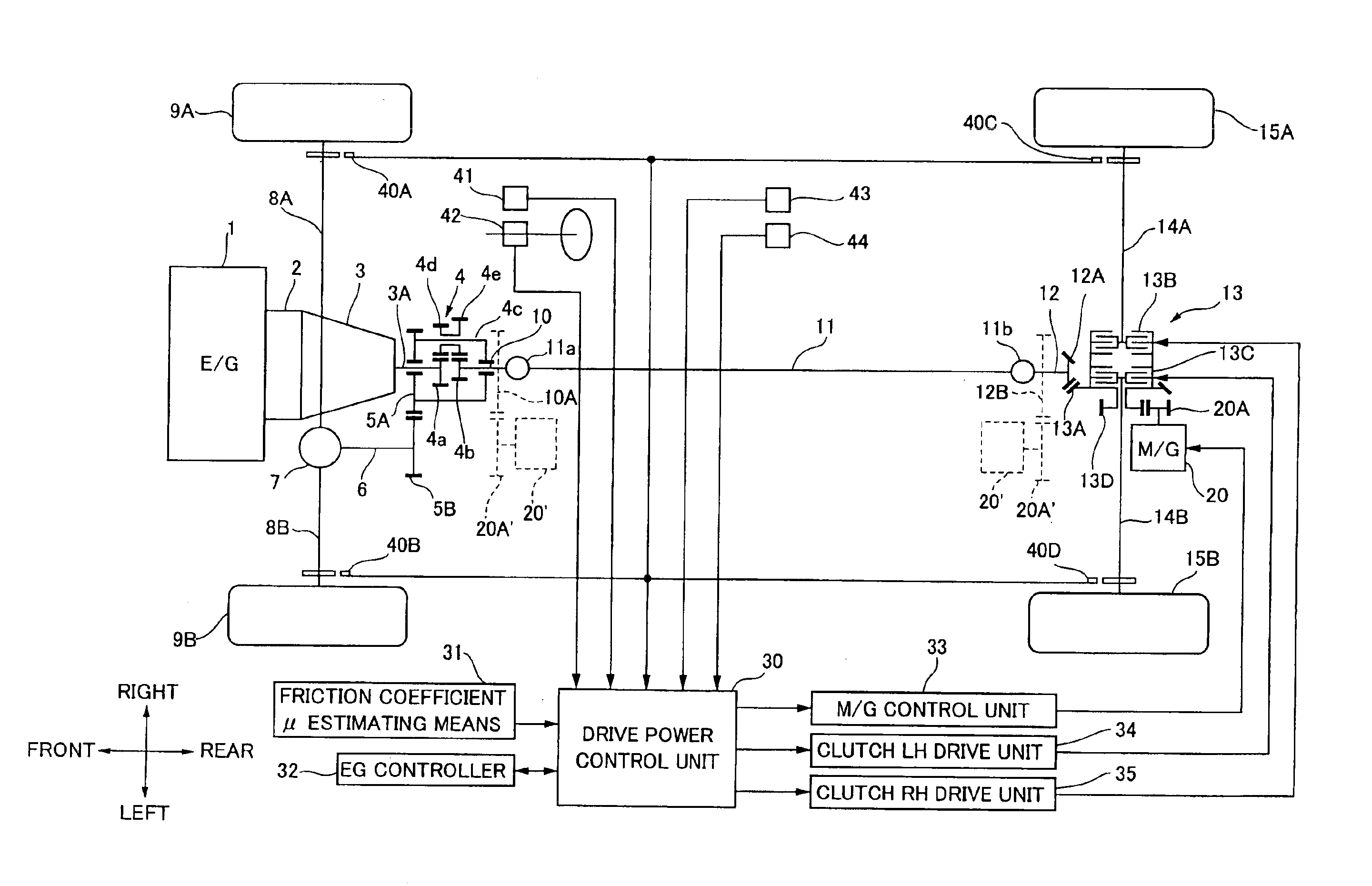 Drive power controller for hybrid vehicle