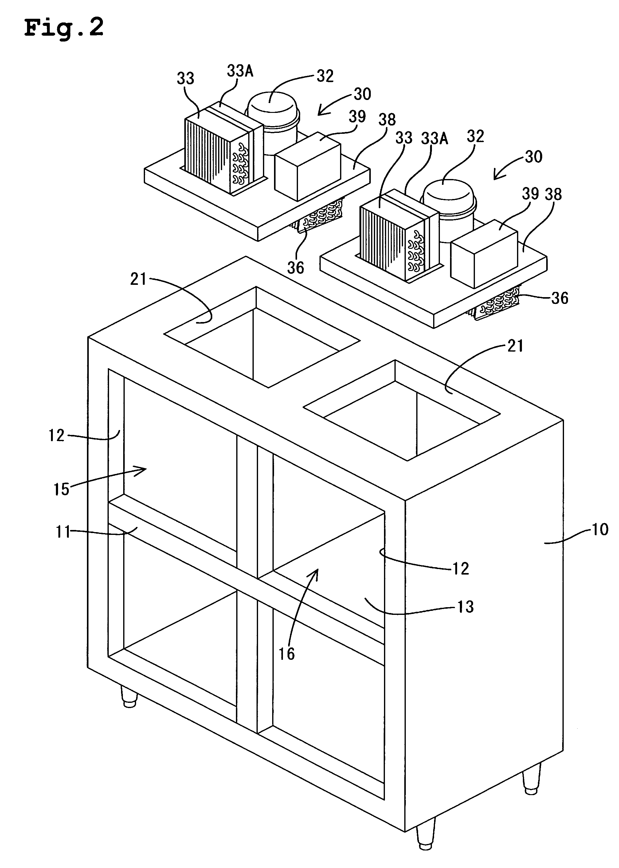 Refrigerating storage cabinet