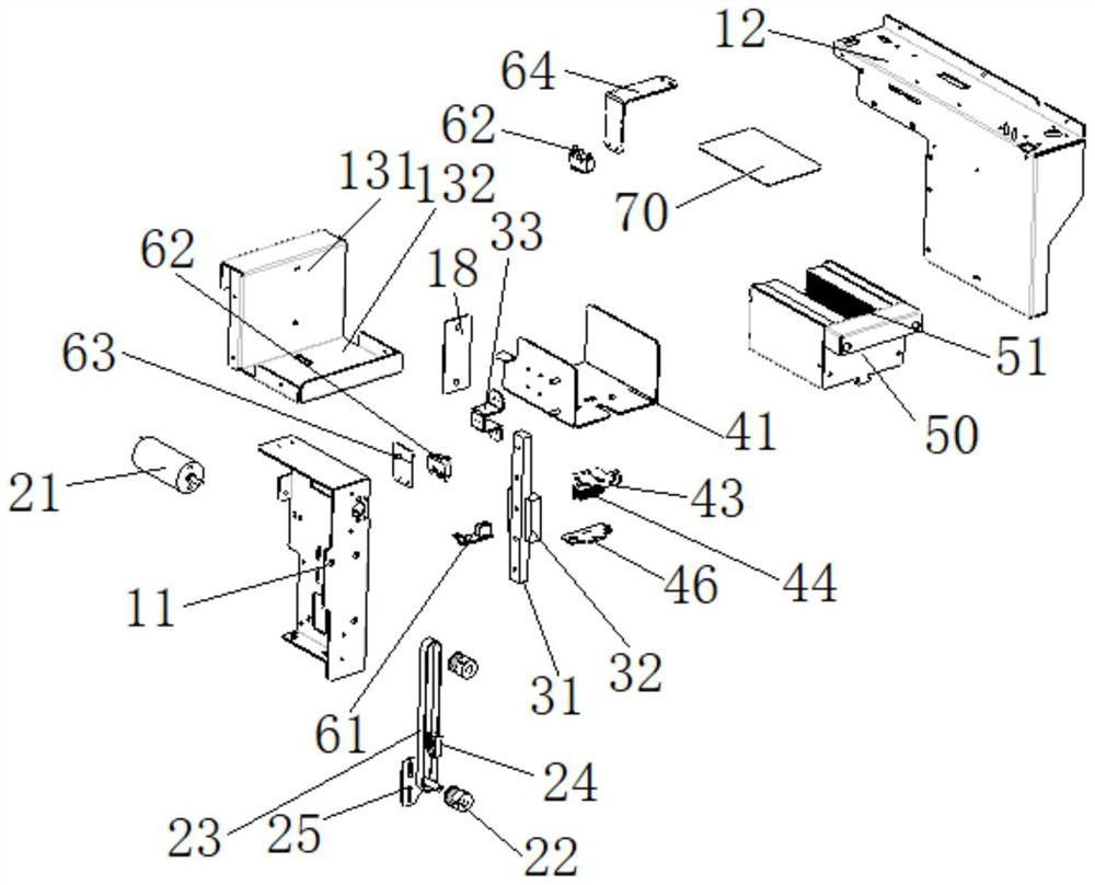 Card storage mechanism of temporary identity card making machine