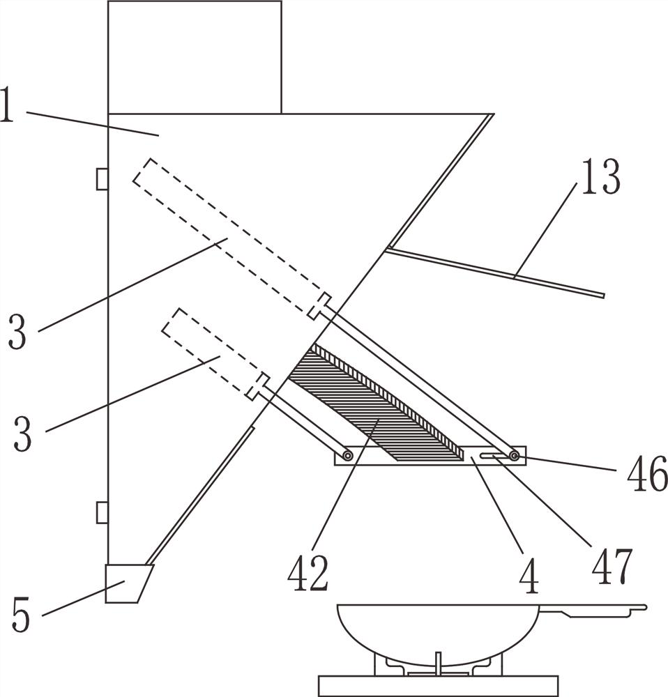 A range hood with a liftable range hood