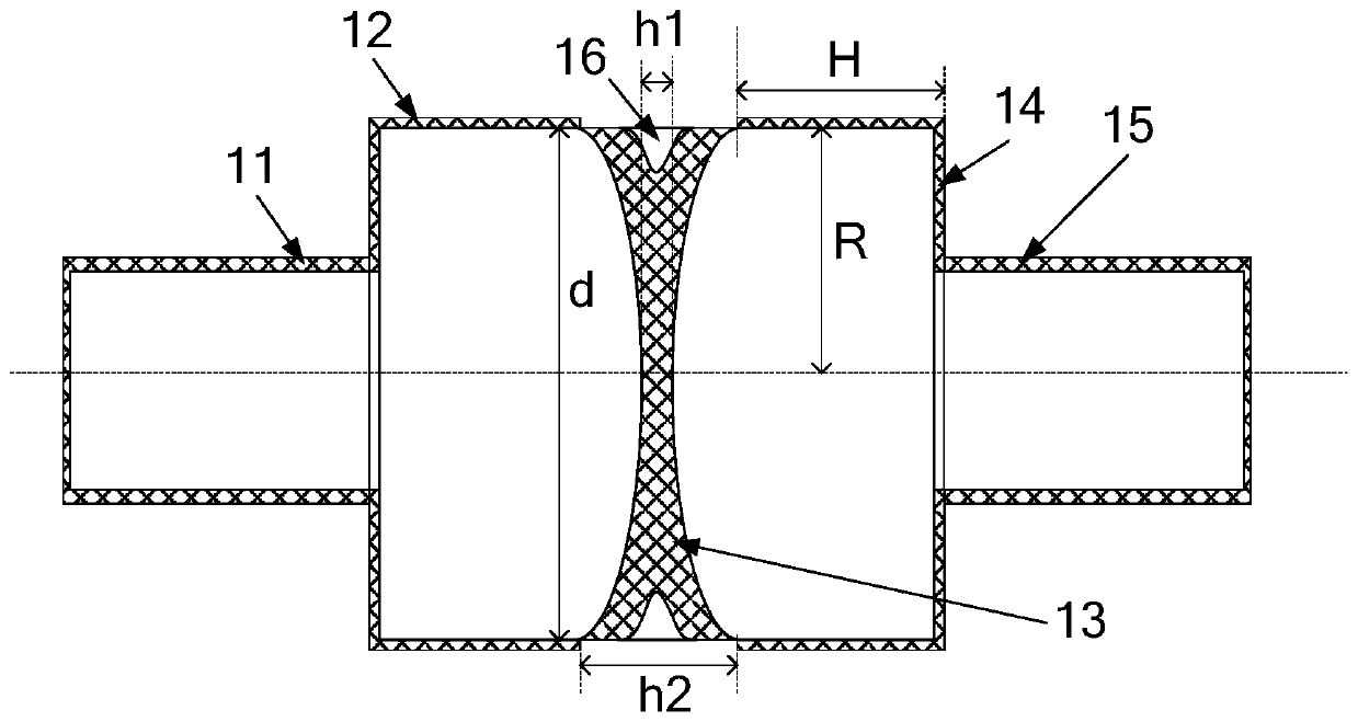 Double concave diamond energy transmission window and preparation process thereof