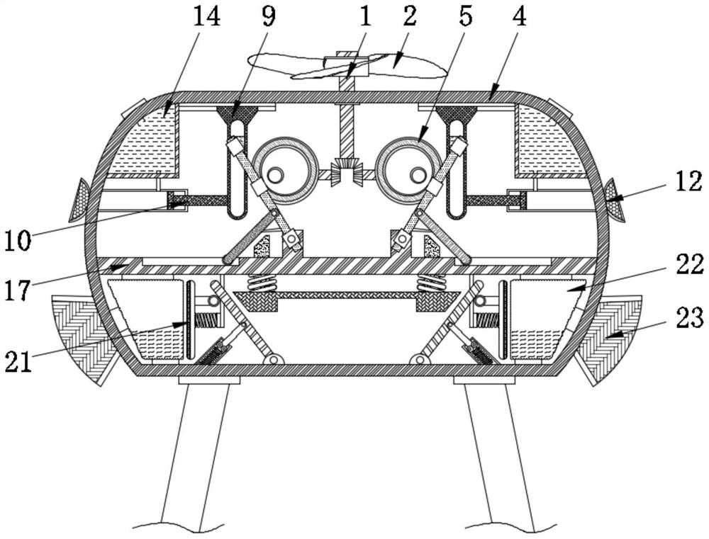 Automatic spraying dust removal device along with wind power in building foundation pit