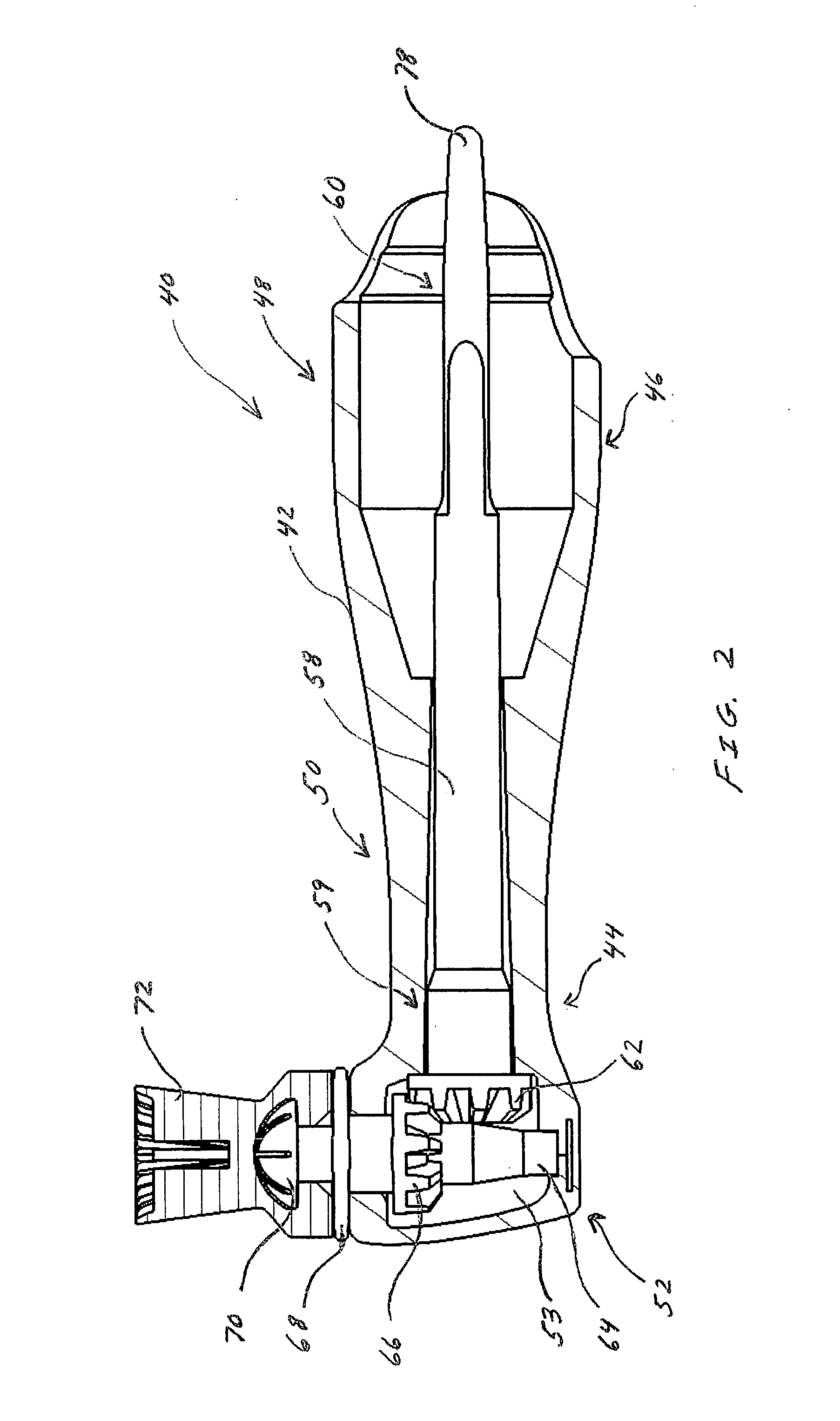 Dental prophylaxis angle and handpiece assembly