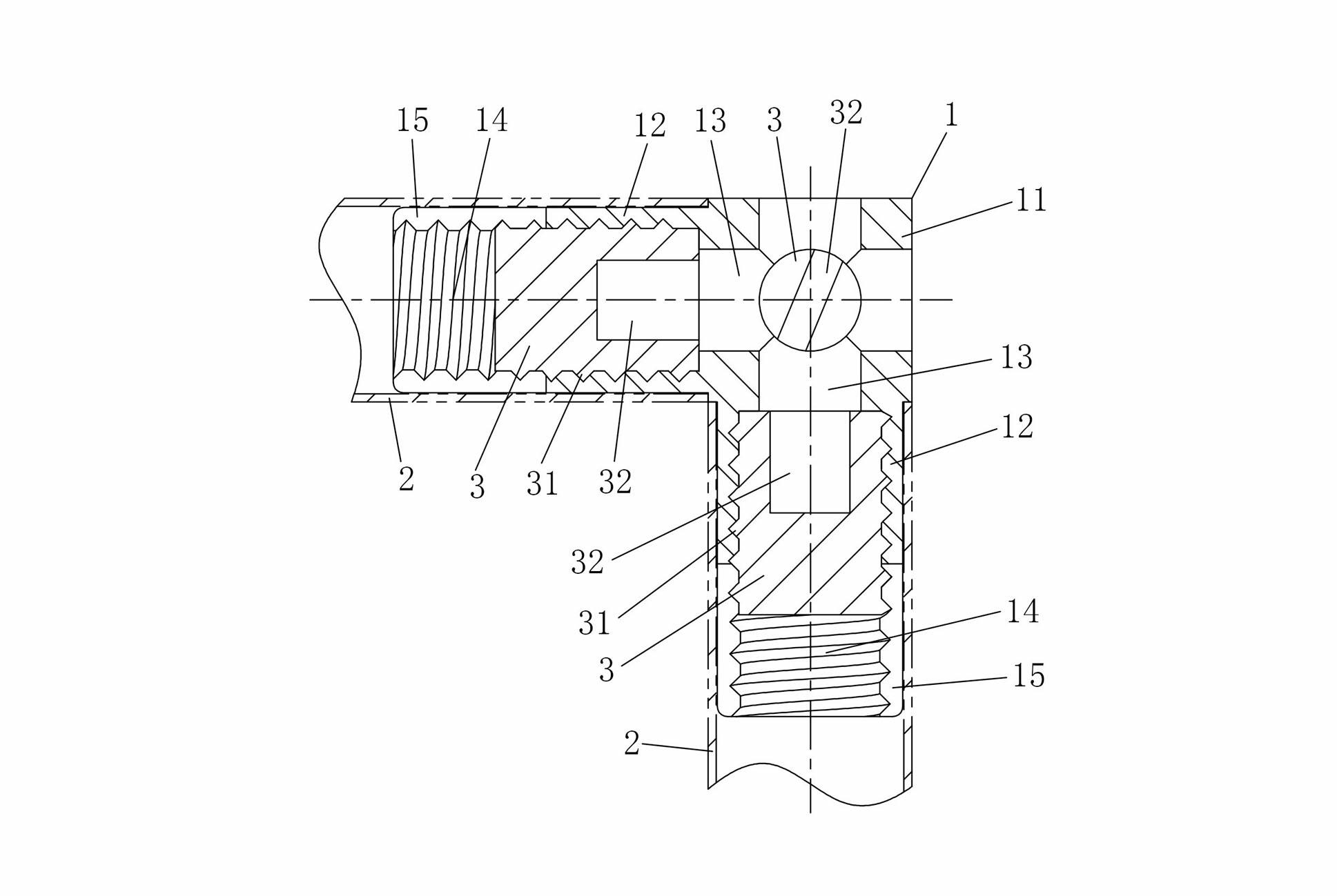 Three-way connecting component for pipe connection