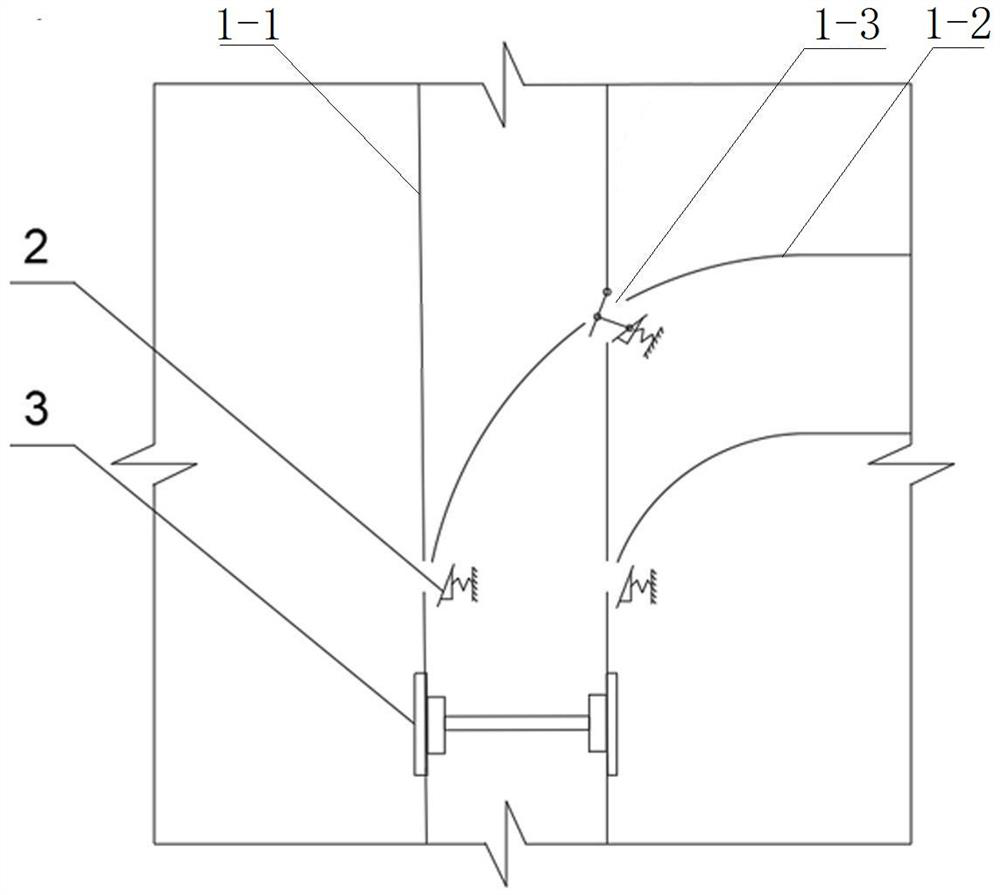 A greenhouse track car track switching device