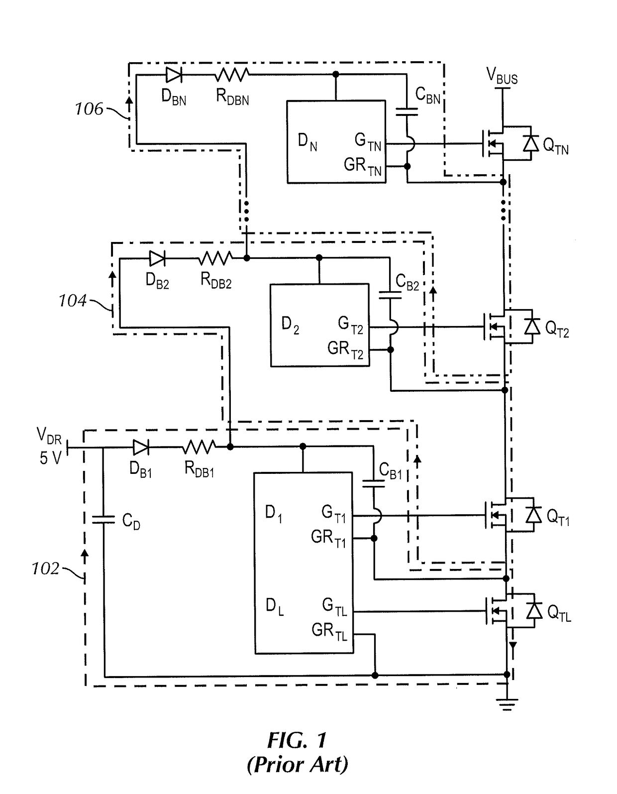 Low voltage drop cascaded synchronous bootstrap supply circuit