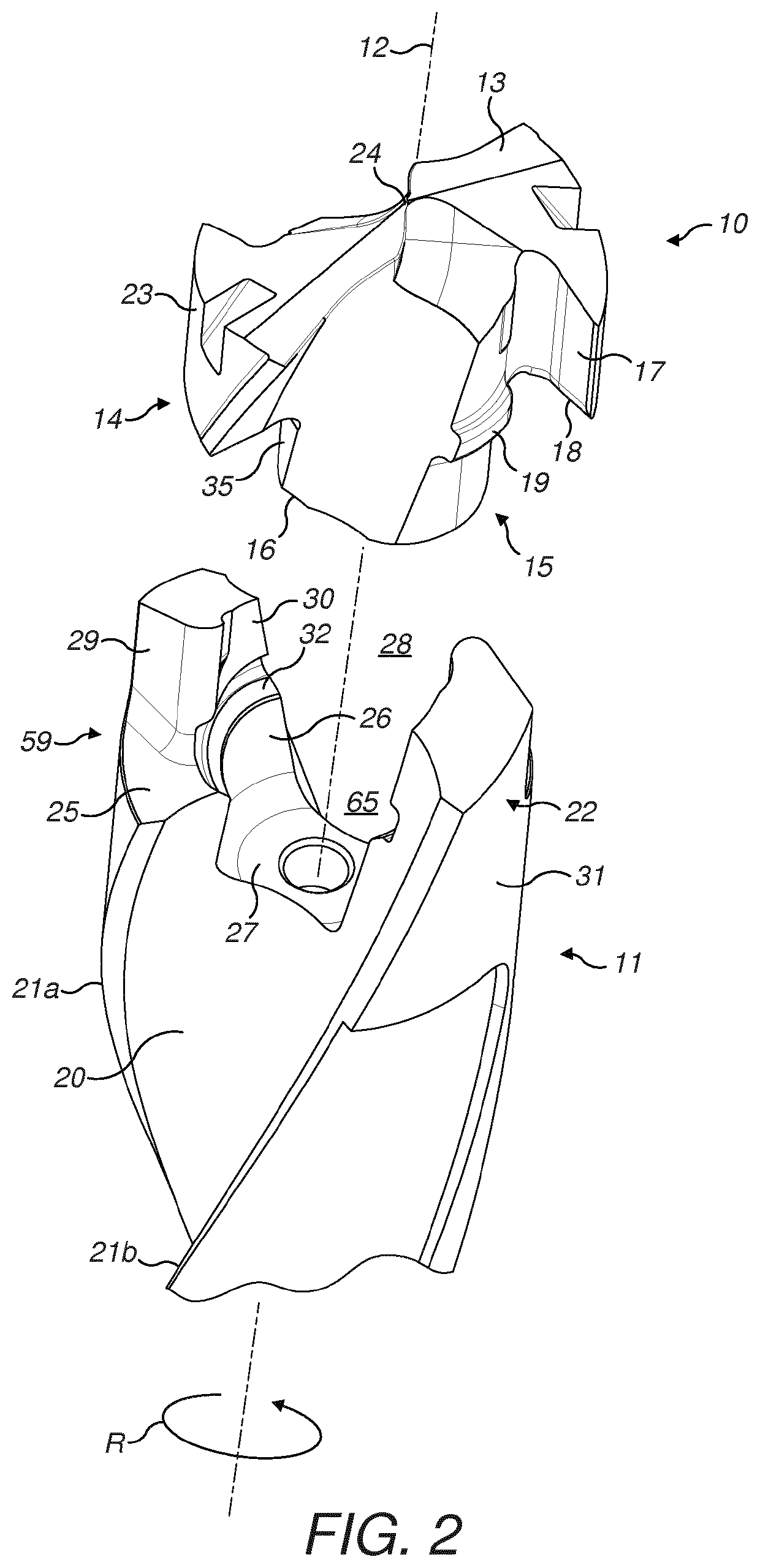 Rotary cutting insert and tool having axial locking member