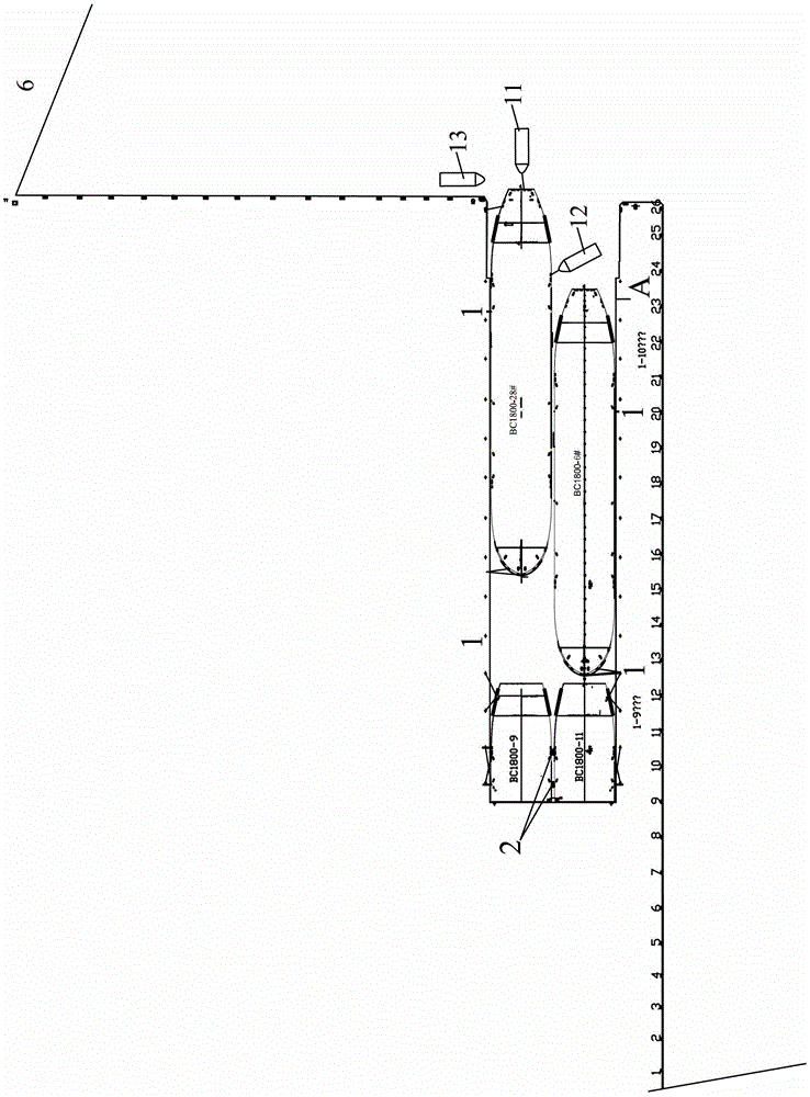 300,000 dry dock parallel construction ship towing method for undocking