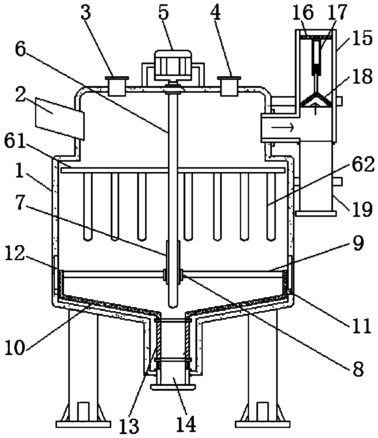 Fermentation device for preparing organic fertilizer by comprehensively utilizing agricultural wastes