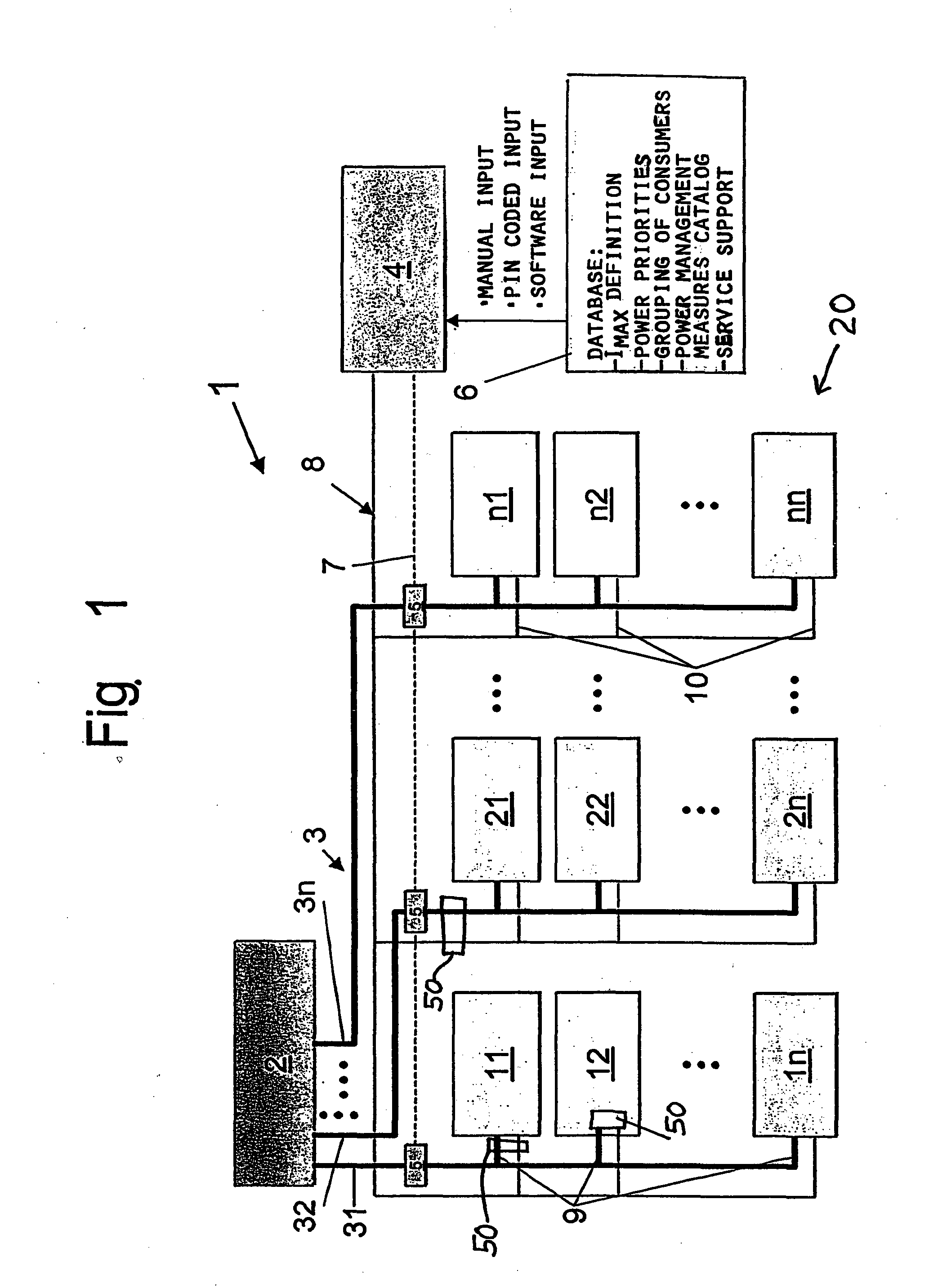 Intelligent power distribution management for an on-board galley of a transport vehicle such as an aircraft