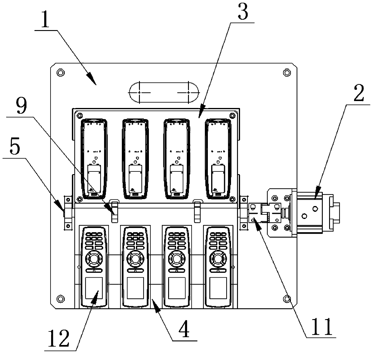 Feed automatic overturning mechanism of remote controller detection equipment