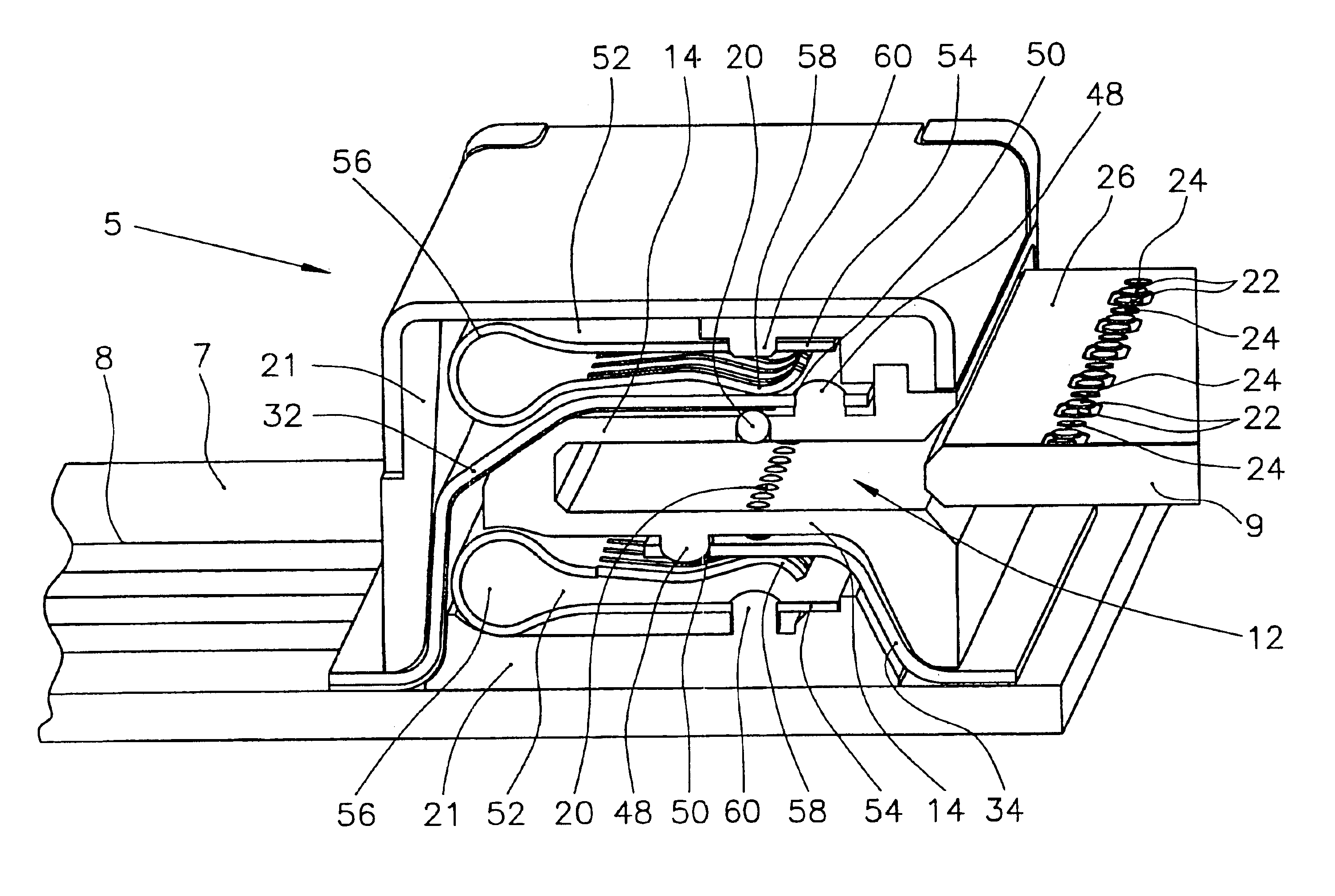 Connector with movable contact elements