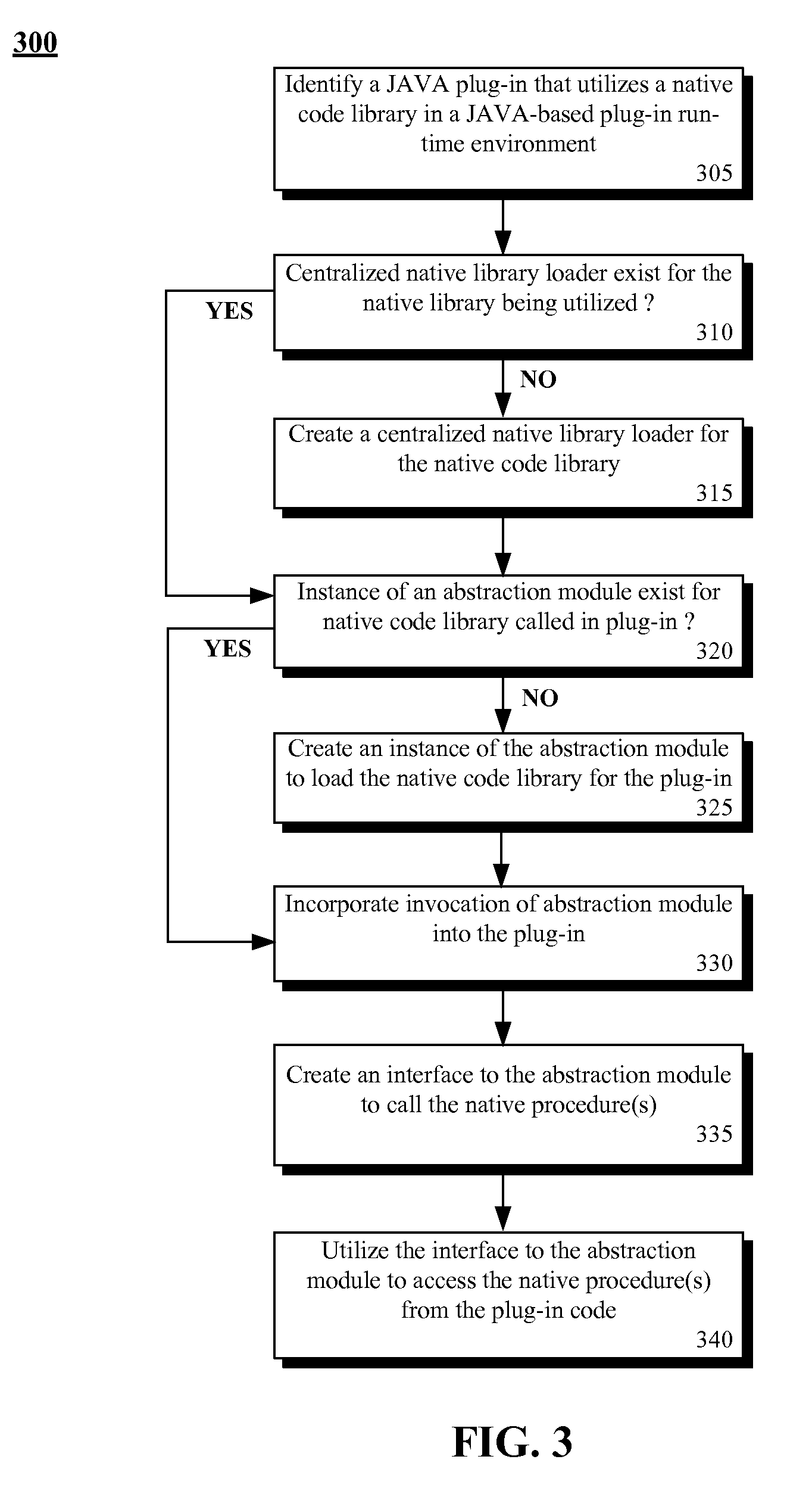 Sharing a native module of compiled code using an abstraction module of interpreted code in a virtual machine environment