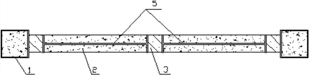 Shear wall formed by embedding energy-dissipation bars between frame and wall with inbuilt multiple H-shaped steel plates and construction method