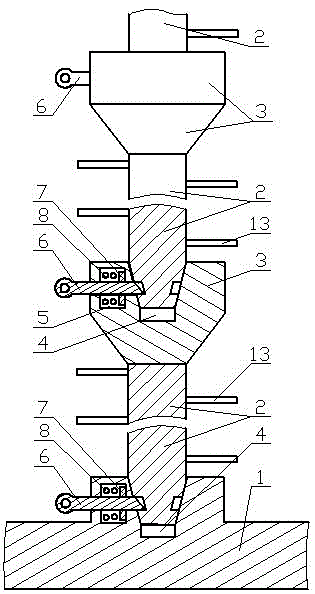 Upright serially-connected high-voltage line maintaining ladder