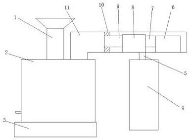 A sewage treatment device for temporary prefabricated houses