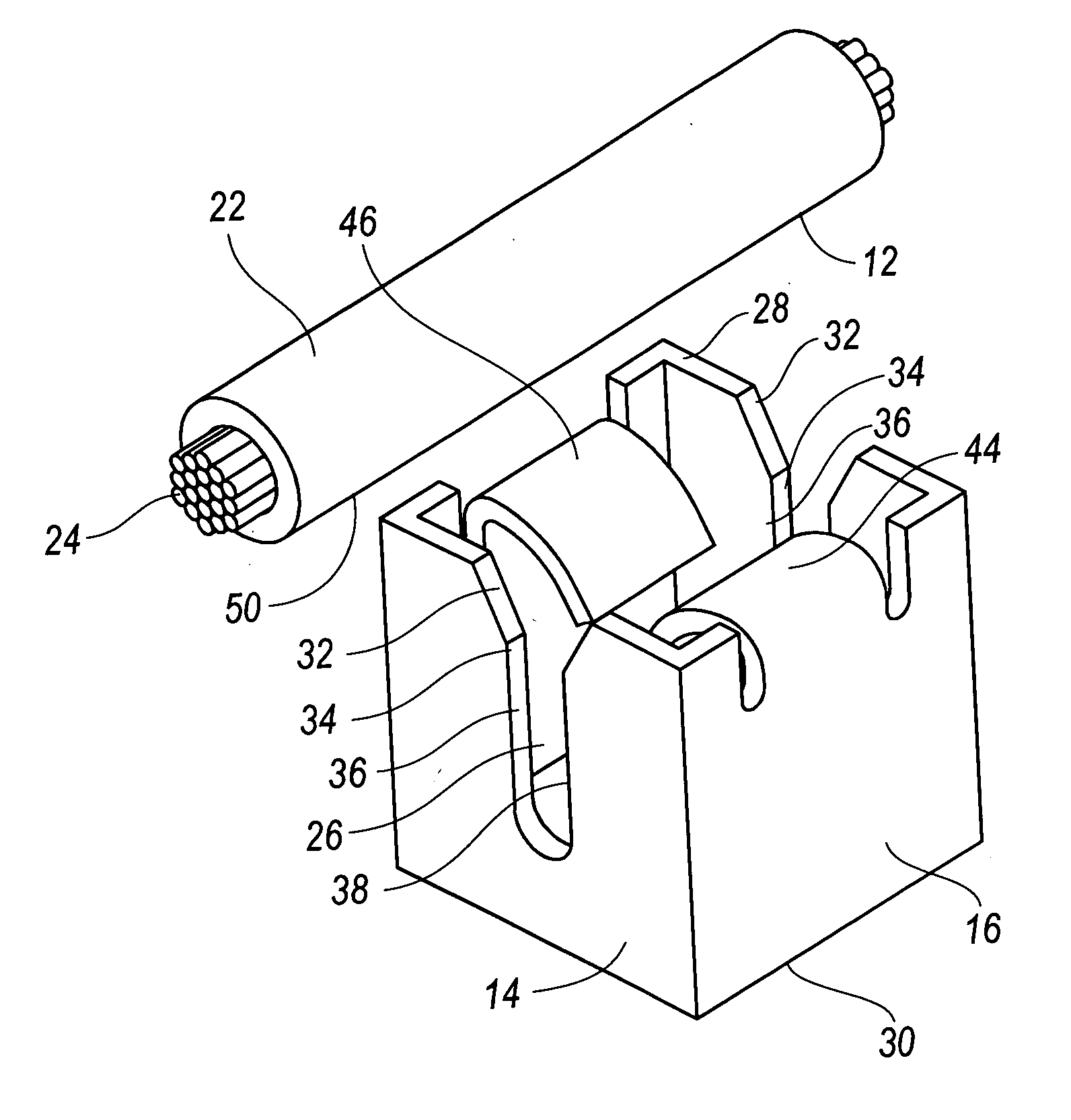 Insulation displacement connection for securing an insulated conductor