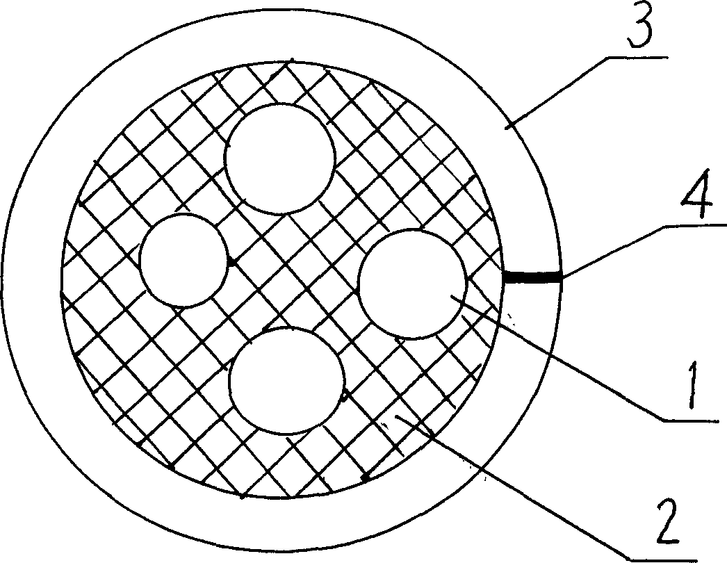 Flexible fire-proof cable and its producing process and producing device